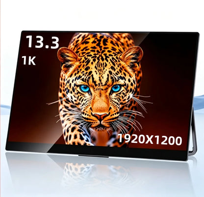 13.3 Inch 2K QHD Portable Monitor, 400 Nits, 100% SRGB, 16:10 Aspect Ratio, Built-in Speakers, VESA Mountable, Integrated Hidden