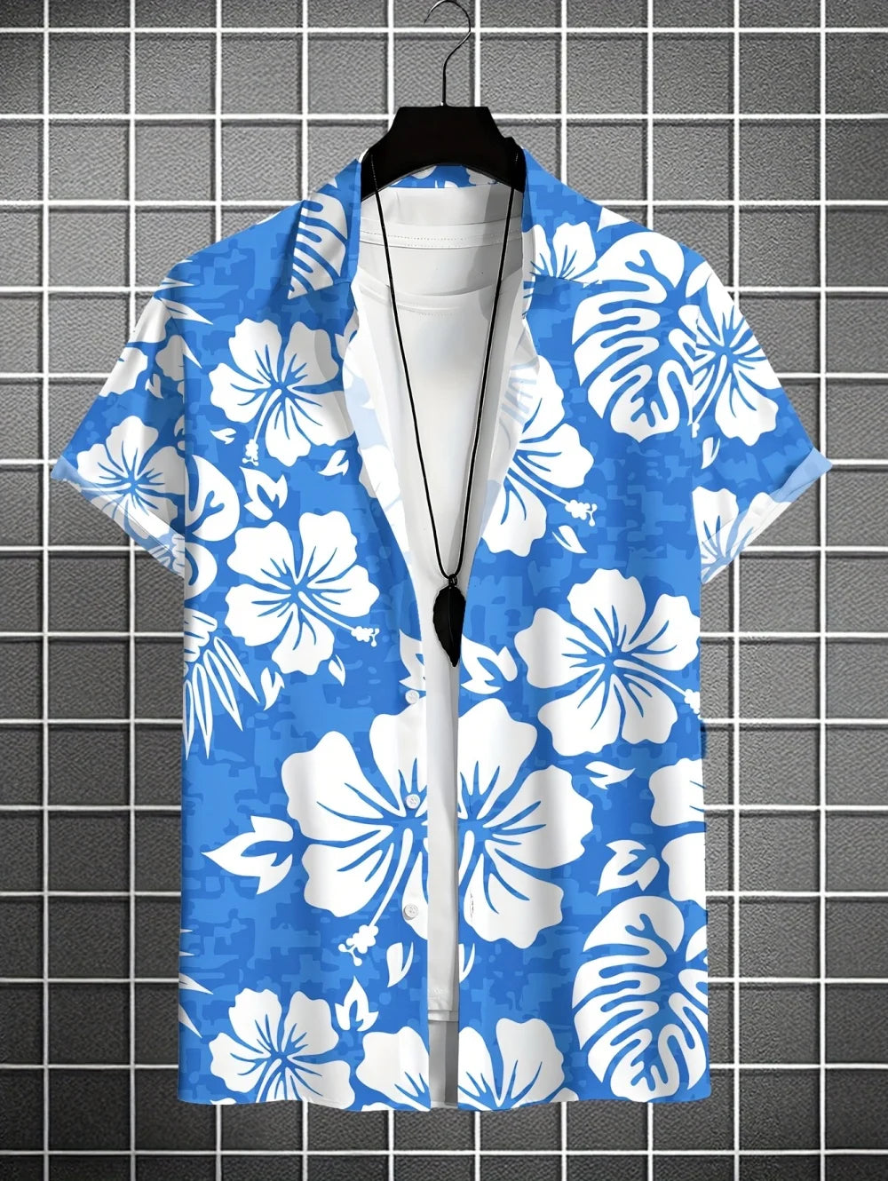 New Men's 3D Printed Hawaiian Shirt Loose Short-Sleeved Family Wear Parents and Children Shirts Beach Vacation Kids's Clothing