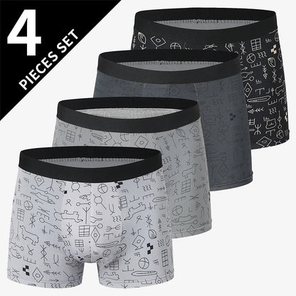 Herr Boxershorts 4/5-pack – Tryckta Plus Size Europeisk Storlek, Dubbel Användning Badshorts
