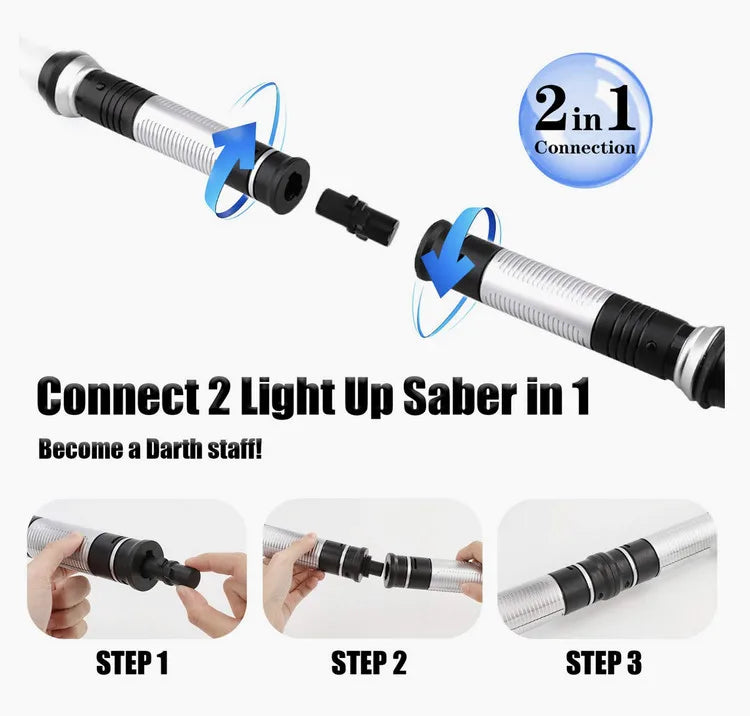 Lightsaber 2 In 1 RGB Adjustable Light Saber Toys Children Double Switch Sword Toys For Boys Luminous Gifts Light Saber