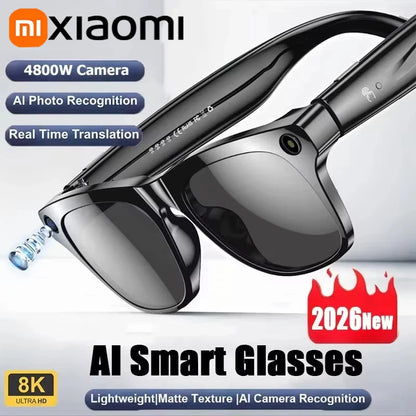 Xiaomi Smart AI Glasses 800W Shooting Camera HD Photo Video Voice Call Translation Waterproof Bluetooth AI Motorcycle Glasses