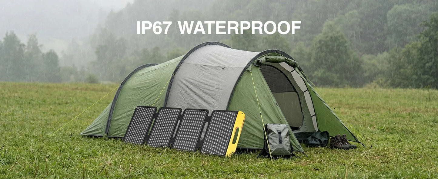 VTOMAN VS40 Hopfällbar Solpanel 40W – IP67, USB-C PD30W & USB-A, 25% Verkningsgrad, Camping