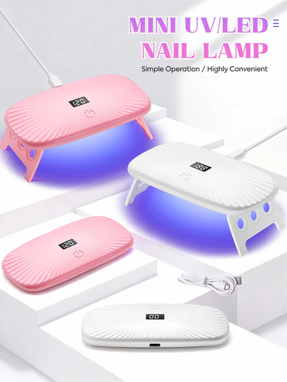 2-in-1 Handheld & Desktop UV Nail Lamp: Dual-Wavelength Fast Curing with 4-Timer Settings & Portable Design