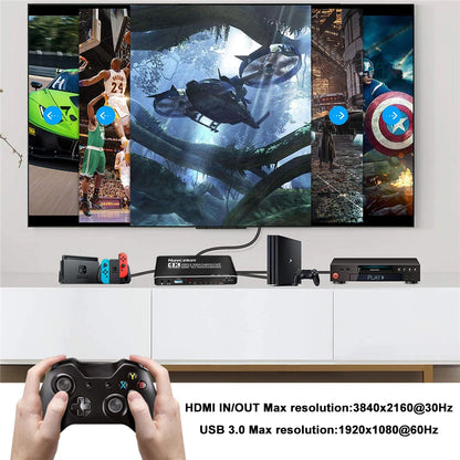 Navceker ZY-AC7 HDMI-capturekort med 4 ingångar