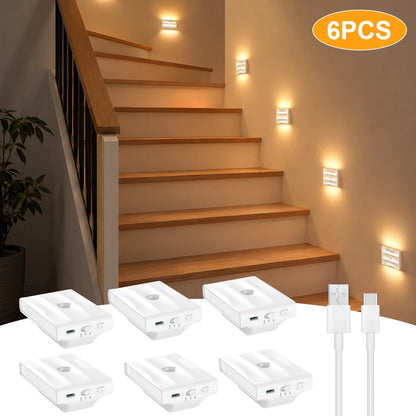 Uppladdningsbar LED-nattlampa med rörelsesensor – 2–8-pack