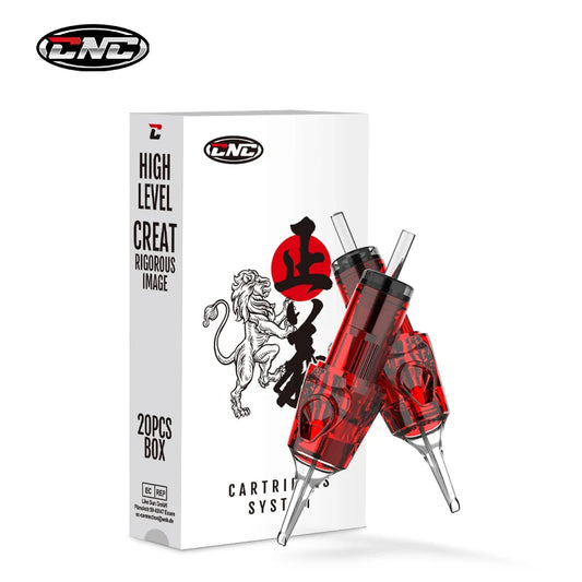 CNC Kassett-tatueringsnålar Röd 20-pack – RL/RM X-Taper 7 mm Membran Engångs 0,30–0,35 mm 2026