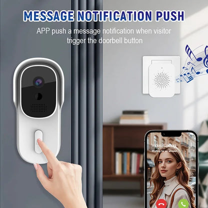 Tuya Trådlös Videodörrklocka – PIR, IP55, Nattseende, Tvåvägsljud, Alexa & Google, Smart Life