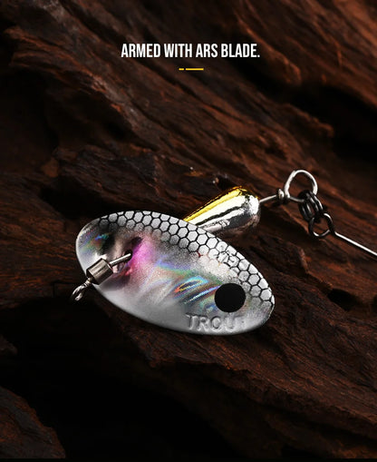 BLUX AR-S Rotating Spinner Metal Lure 2.1g/3.5g Single Hook Artificial Bait Copper Blade Spoon Stream Area Trout Fishing Lure