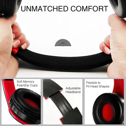 CATASSU Bluetooth 5.3 Headset Over-Ear – MP3 FM-radio 20h 400mAh Minnesskum Hopfällbar CE/FCC/RoHS Smartphone TV PC Surfplatta