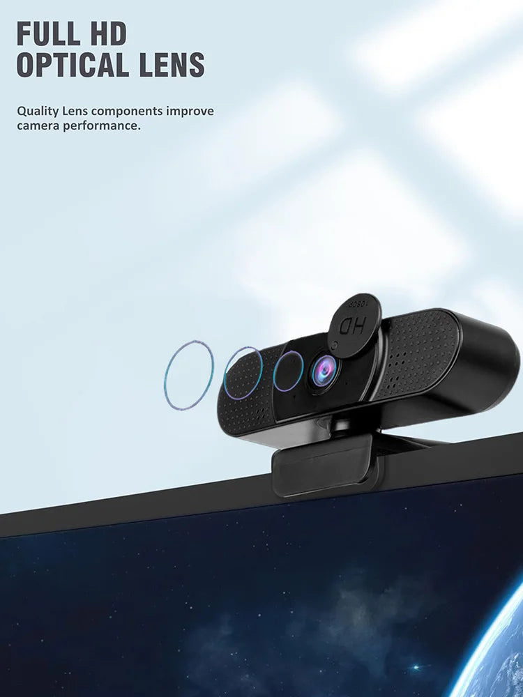 EOENKK webbkamera 1080p med mikrofon och USB-anslutning