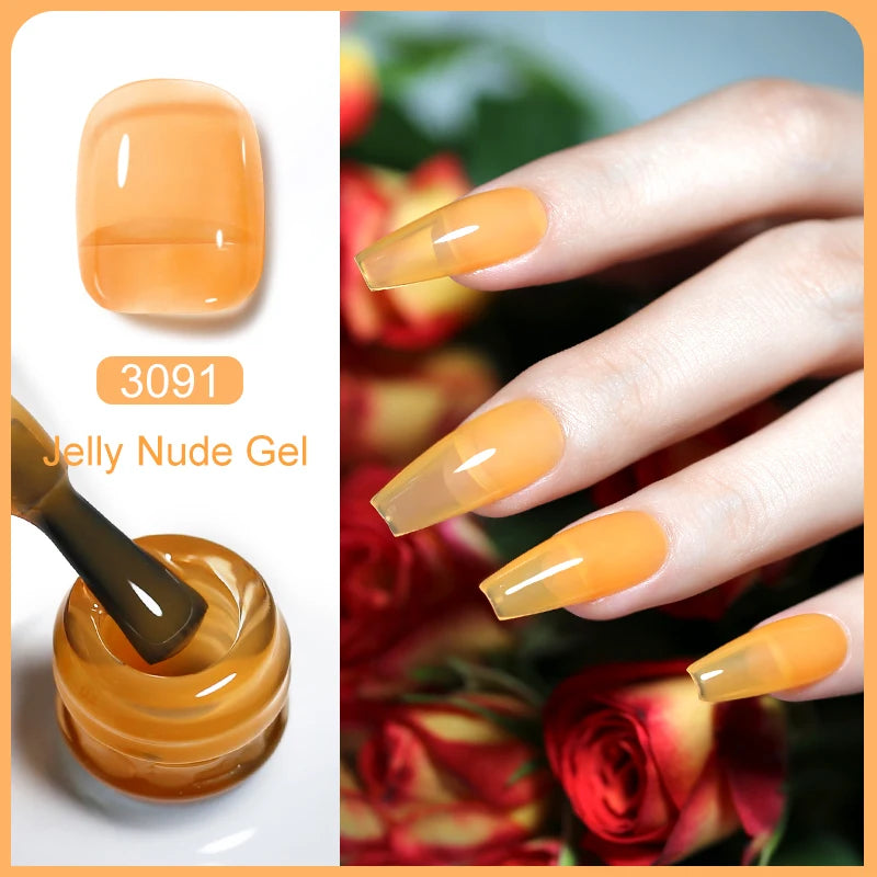 Clou Beaute Transparent French Gel Polish Translucent Nude Pink Red Jelly Glass Milky White Varnish Rainbow Color Nail Art