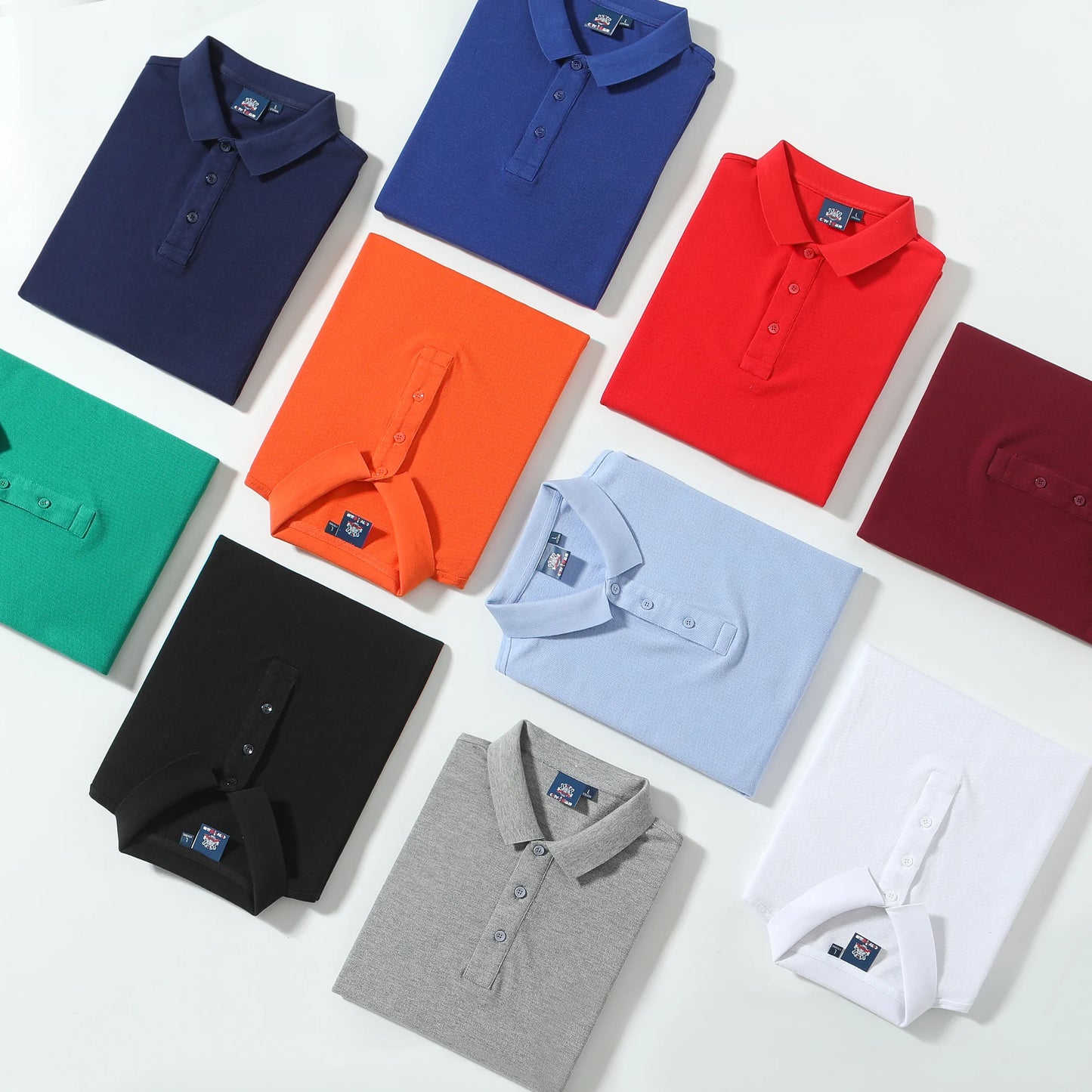 Polo-shirt med Eget Tryck eller Logotyp – 100% Bomull, Unisex S–6XL (Asian)