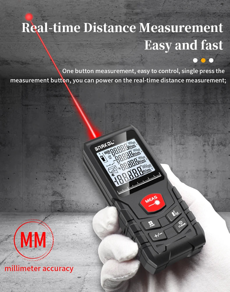 Snakol Laser Distance 50M/100M/120M Rangefinder Profesional Meter Laser Range Finder Ruler Test Tool