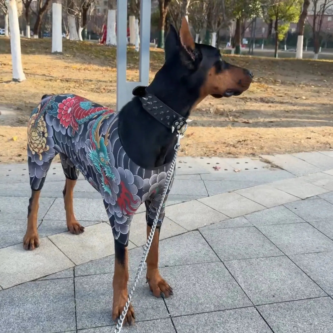 Streetwear Pet Tattoo Suit 4-Way Stretch Full Body Clothes S-10XL Comfortable Dog Cat Costume for Small to Large Pets