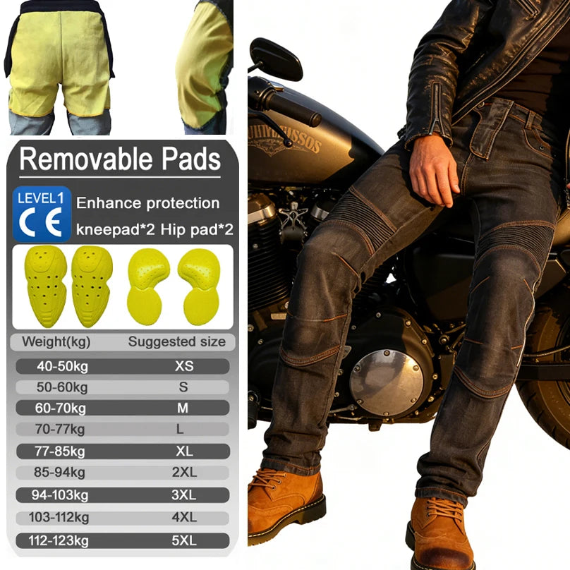 Herrbyxor för Motorcykel i Polyester och Bomull