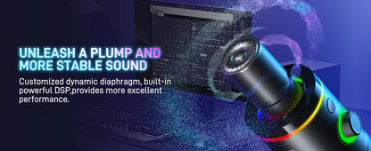 MAONO PD200X XLR/USB Dynamic Microphone for Gaming Recording Streaming Youtube Metal Mic with Software Tap-to-Mute Gain Knob