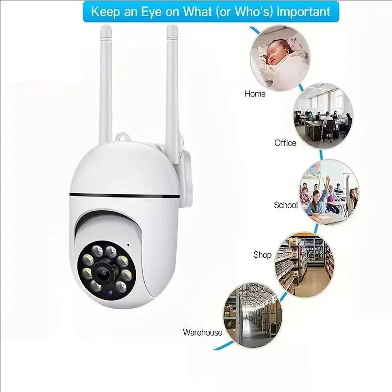 Wifi IP Camera 2MP Outdoor Security Surveillance Cameras AI Human Tracking Two Way Audio 4X Digital Zoom Night Vision Full Color