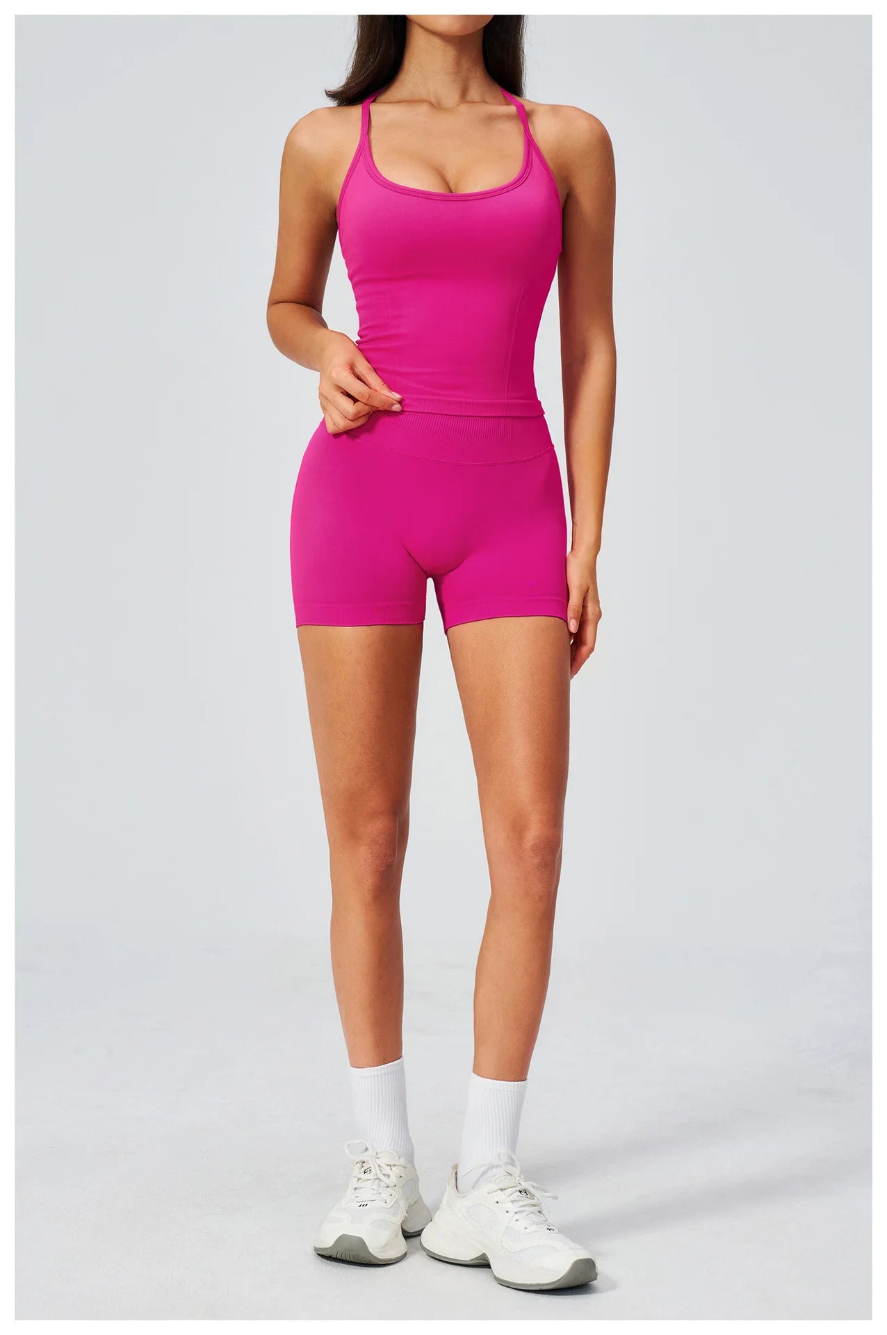 Summer New Yoga Vest Women Workout Crop Tops Cross Back Strap Fitness Bra Shockproof Sports Halter Workout Bra Push Up Yoga Vest
