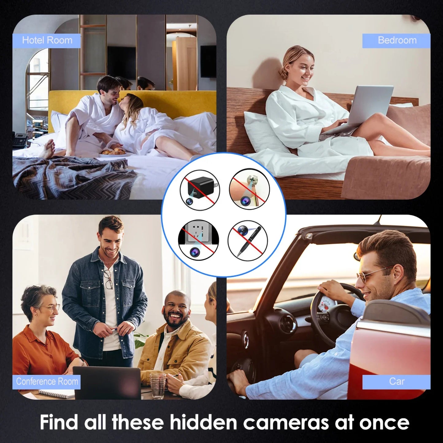J001 Hidden Camera Detectors & Camera Detector, Anti Spy Camera Finder, Infrared Scanner, Anti-Peeping, 10X Search Speed.
