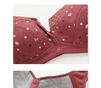 FallSweet 3Pcs/Set Front Closure Bra for Women Plus Size Bras Seamless Wireless Bralette Lace Brassiere Sexy Ladies Lingerie