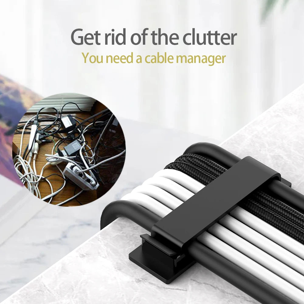 146 Pcs Cable Organizer Set Cord Management Silicone Cable Holder Adhesive Wire Clips For Car Home Office USB Cords Organiser