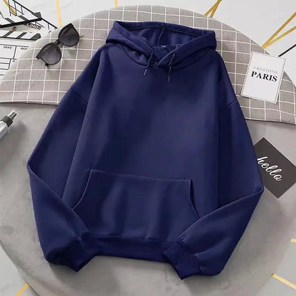 2026 white Hoodies men women Autumn Long Sleeve Pullover Tops Casual Pocket Hoodies Unisex Outer Loose Sport Wear