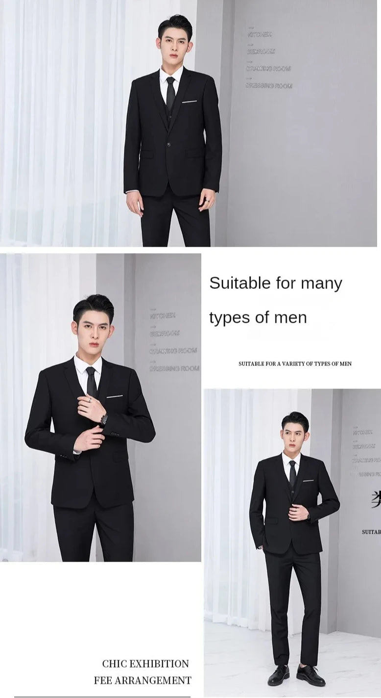 High Quality Men Suits For Wedding 2 Pieces 3 Sets Blazers Stretch Elegant Formal Jackets Vest Pants Full 2025 Tailored Costume