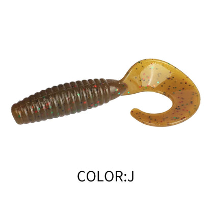 Supercontinent New Soft Bait Angry Spin 25mm 35mm 45mm Fishing Lures Plastic Silicone Worm Moggot Grub Lure Sinking Lures