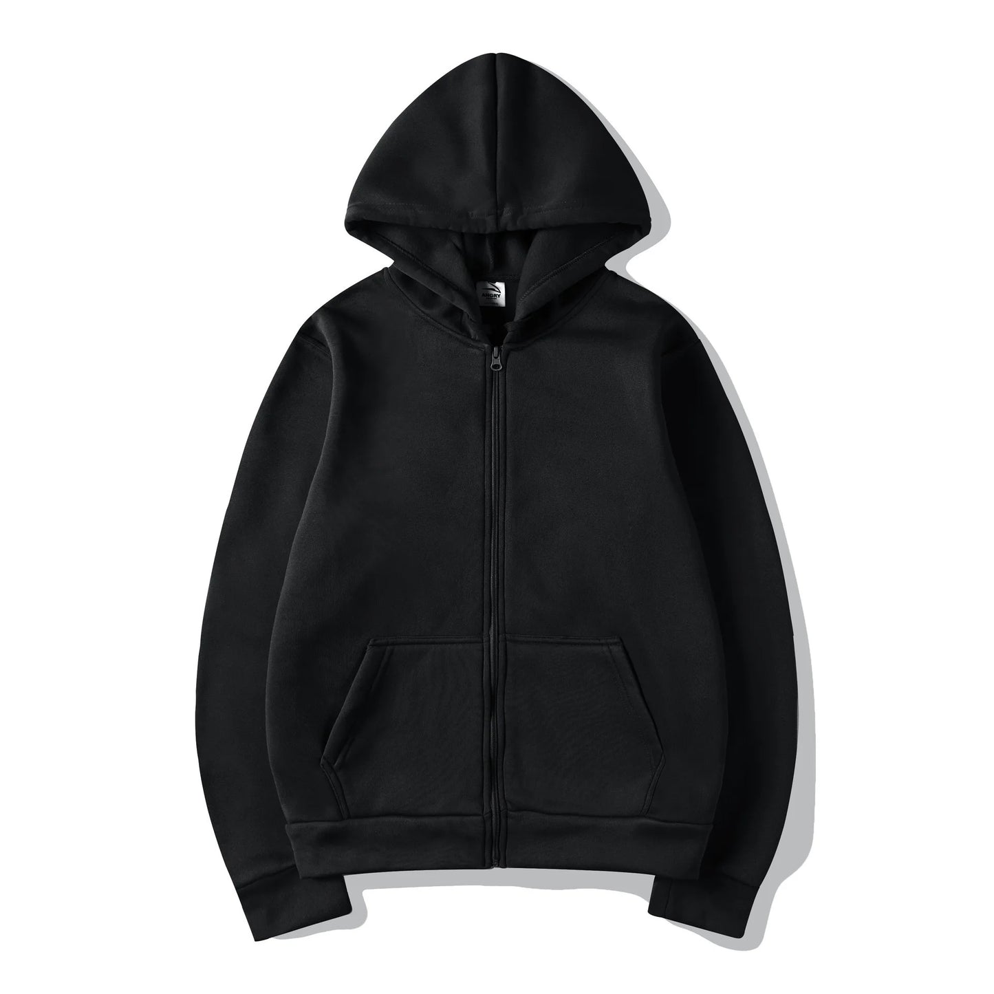 2025New Trendy Sweatshirt Coat Front Pockets Warm Zipper Lamb Wool Jacket Men and Woman Autumn Winter Pure Color Cardigan Hoodie