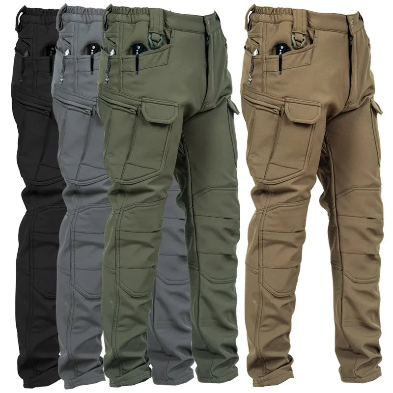 Outdoor Assault Pants with Thickened Fleece for Men Waterproof and Warm Various Colors of Casual Work Pants Hiking Pants
