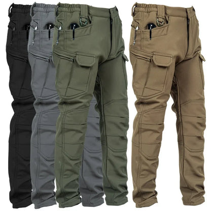 Outdoor Assault Pants with Thickened Fleece for Men Waterproof and Warm Various Colors of Casual Work Pants Hiking Pants