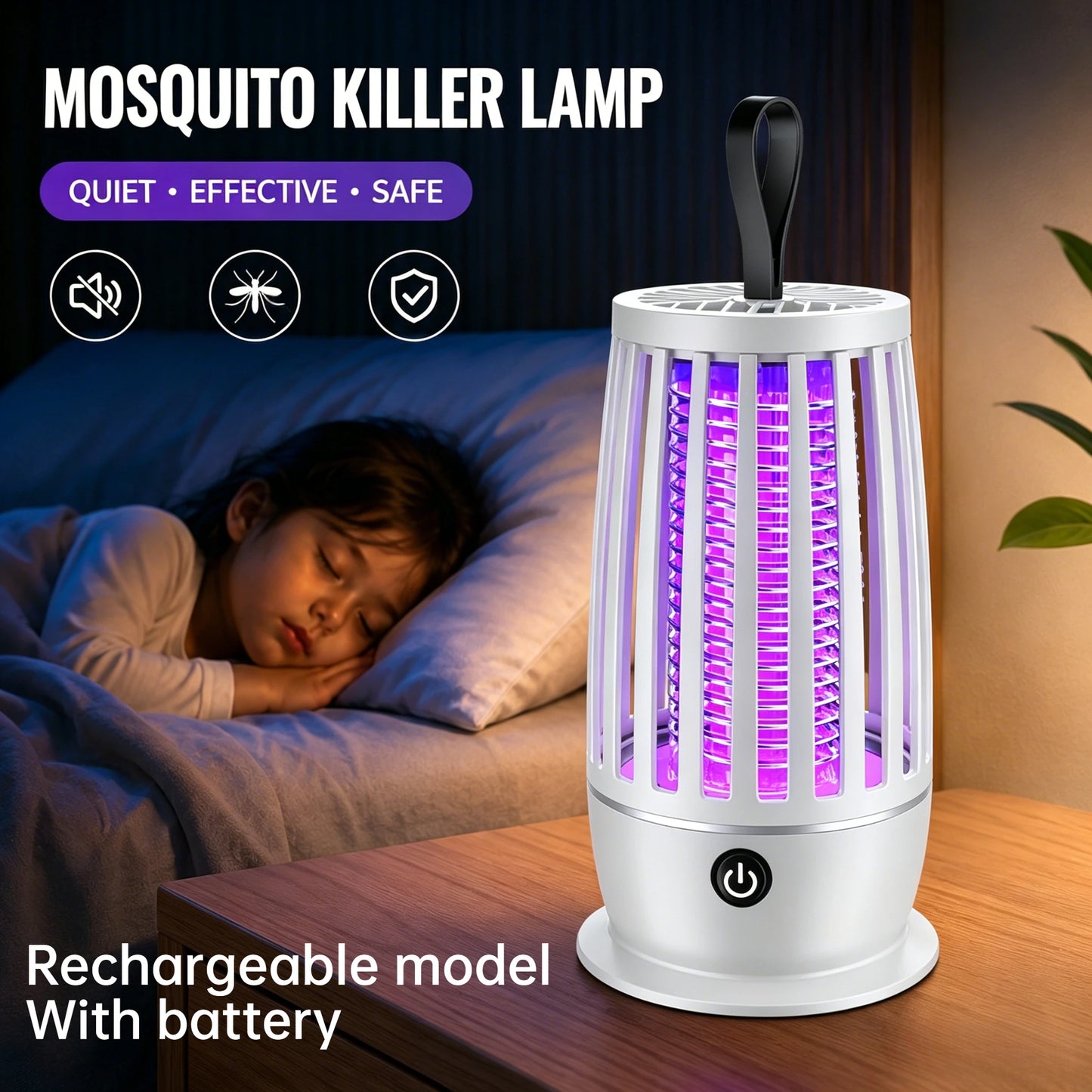 Mosquito Killer Lamp Two-in-one Ultraviolet Mosquito Trap Electric Insect Catcher USB Quiet Night Light Outdoor Mosquito Killer