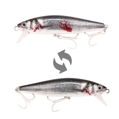 B&U Sinking Sea Fishing Minnow Lure  Long Cast Hard Bait with Sharp Treble Hooks, Saltwater Lures for Sea Bass Pike