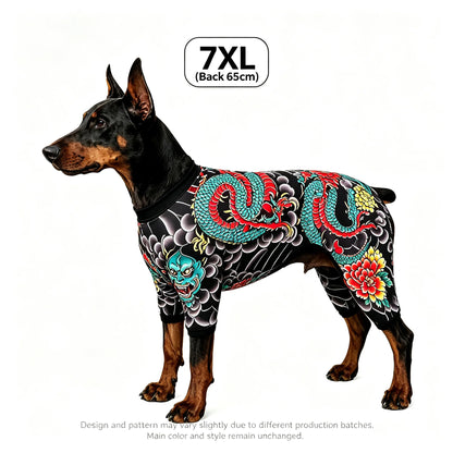 Streetwear Pet Tattoo Suit 4-Way Stretch Full Body Clothes S-10XL Comfortable Dog Cat Costume for Small to Large Pets