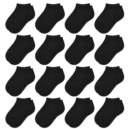 16 Pairs Ankle Socks - Toddler Low Cut Socks -  for 1-13 Years Boys Girls School Socks