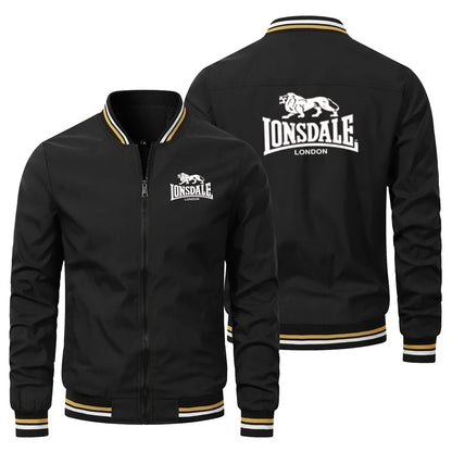 Herr Baseballjacka med V-ringning och Dragkedja – Casual Sportjacka för Vandring och Friluftsliv, S–5XL