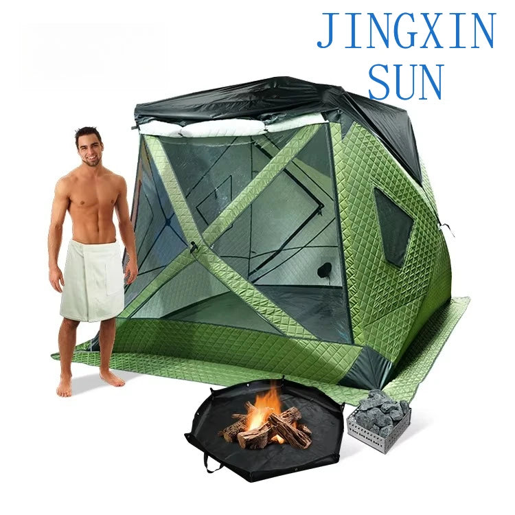 Custom Outdoor Portable Sauna Tent for Woodfire Dry Sauna Spa Tent with Waterproof Fly and Floor