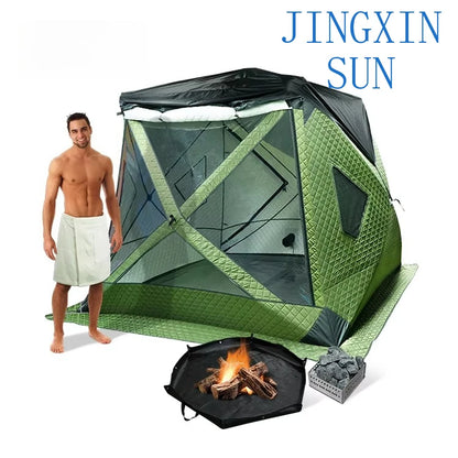 Custom Outdoor Portable Sauna Tent for Woodfire Dry Sauna Spa Tent with Waterproof Fly and Floor