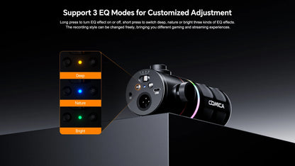 COMICA D10 PRO RGB Cardioid USB/XLR Dynamic Wireless Microphone Gaming Mic Voice Noise Reduction for Streaming Interview Podcast