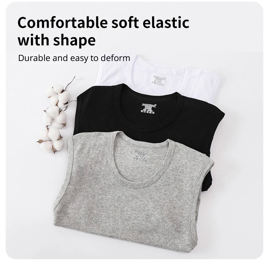 1/3/5 pcs Men's Cotton Sleeveless Thin Vest Young Men's Wide-shouldered Sports Fitness Slim Vest Thin Joker Tight Vest Breathabl