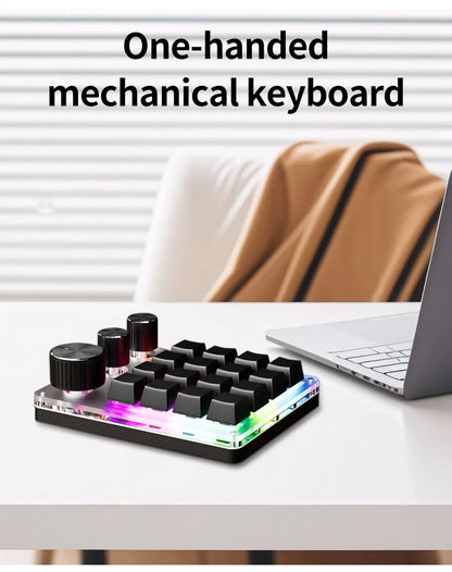 Bluetooth Macropad Macro Mechanical Keyboard 16 Keys 3 Knob RGB Mini Gaming Custom Programming Hotswap Keypads For Photoshop