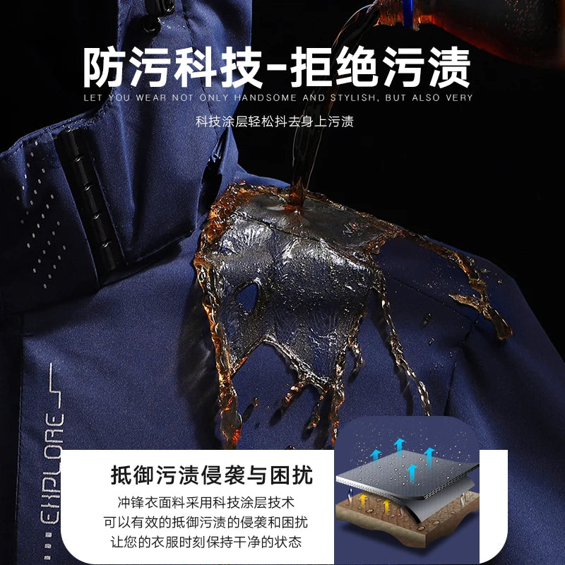 Waterproof Windproof Hooded Jacket For Men Women Outdoor Hiking Coat Spring Autumn Raincoat Custom Logo