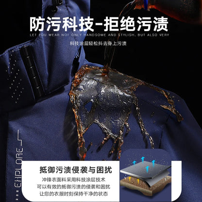 Waterproof Windproof Hooded Jacket For Men Women Outdoor Hiking Coat Spring Autumn Raincoat Custom Logo