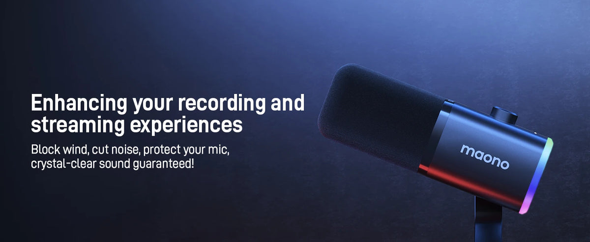 MAONO PD100X Dynamic Microphone. Software Noise Reduction Included. RGB Gaming Mic. Enhances Gaming Experience. Ideal for Record