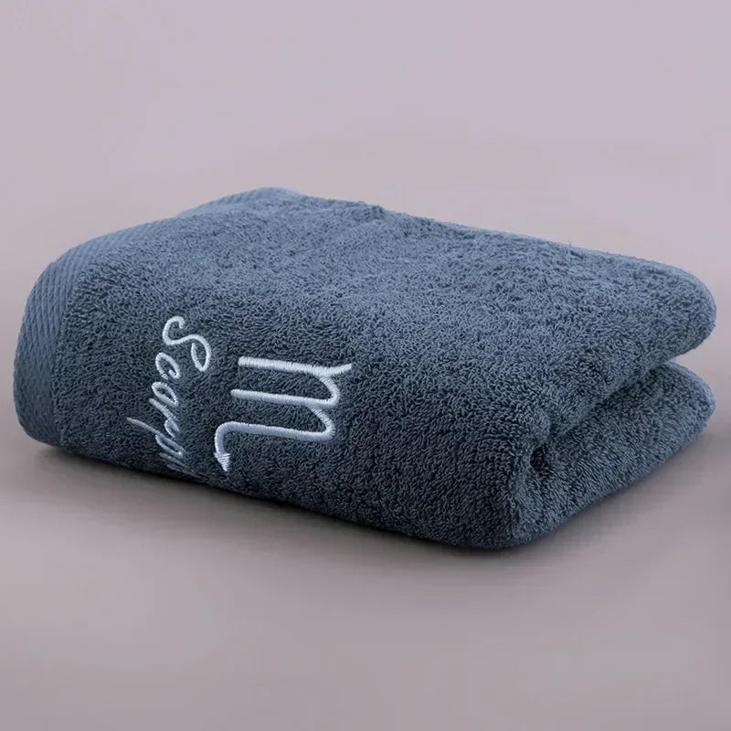 12 Constellation Letters Towel Embroidery Cotton Absorbent Quick Dry Lovers Gift Thickened Sport Soft fashion Face Towel 35x75cm