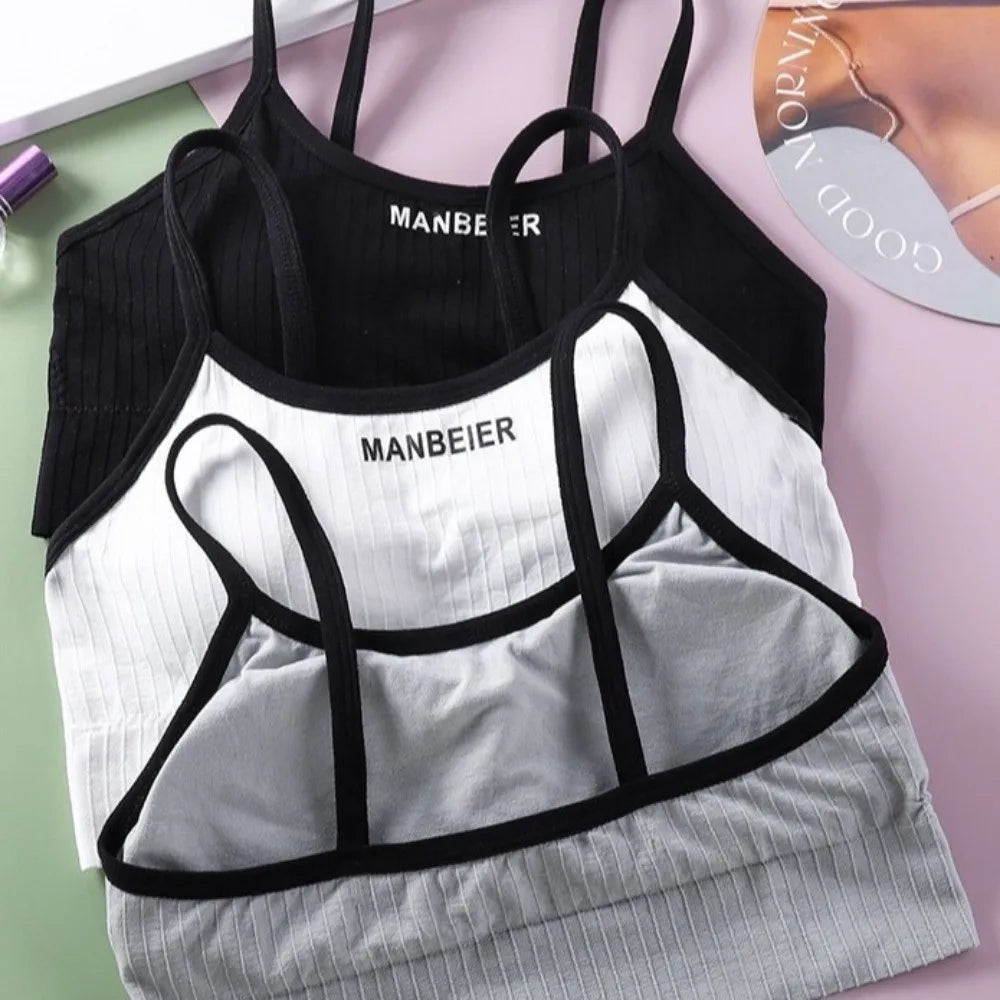 Solid Color Lingerie Wireless Bra Simple Elastic Brassiere for Women Underwear Seamless Bras Sport