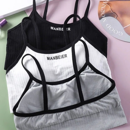 Solid Color Lingerie Wireless Bra Simple Elastic Brassiere for Women Underwear Seamless Bras Sport