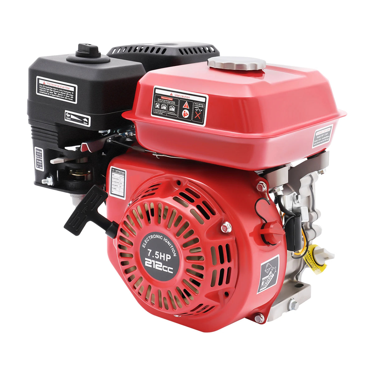 212cc 4,0kW 7,5hk luftkyld bensinmotor, 3600 varv/min snörnstart bensinmotor
