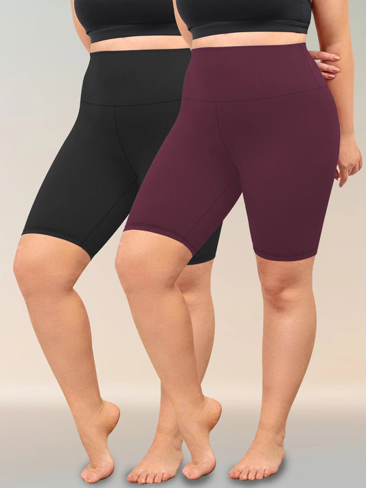 2-pack Dam Biker Shorts Stor Storlek 2026 – Hög Midja Mjuk Yoga Workout Löpning, 1XL–4XL