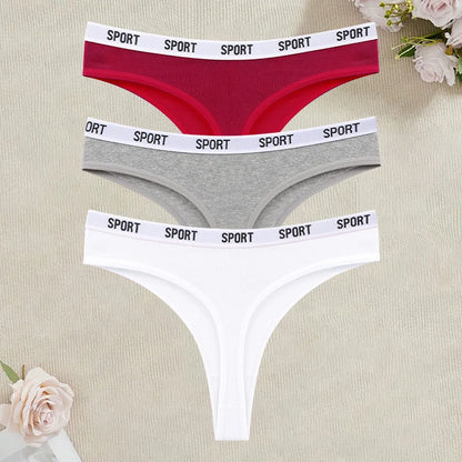 3Pcs/Set Seamless Cotton Panties For Women Soft Letter Embroidered G-strings Underwear S-XL Female Breathable Sexy Lingerie 2026